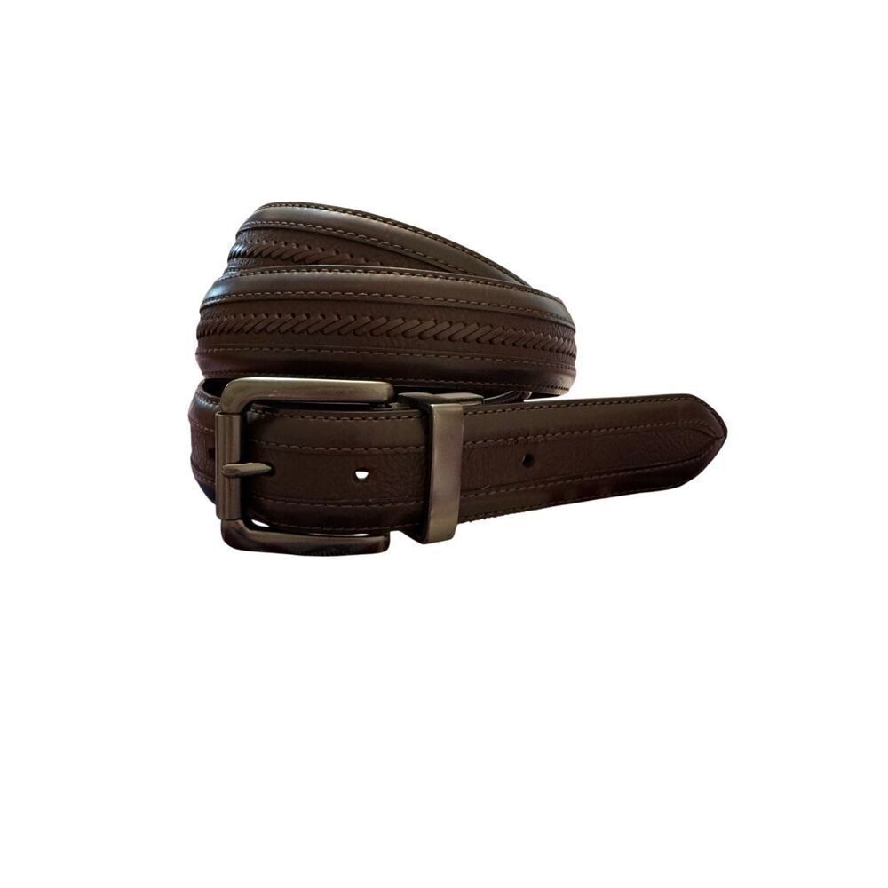 Colombia Brown & Black Faux Leather Reversible Belt Mens Size 46